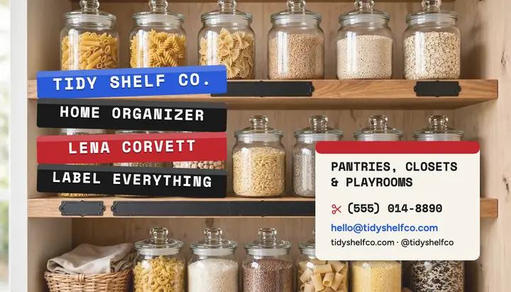 Tidy Shelf Co. label tape business card template