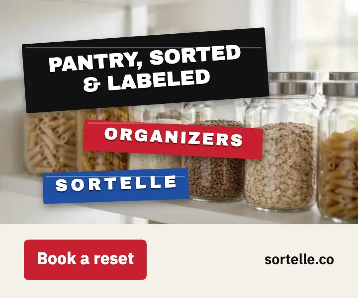 Sortelle pantry organizing label-tape ad template