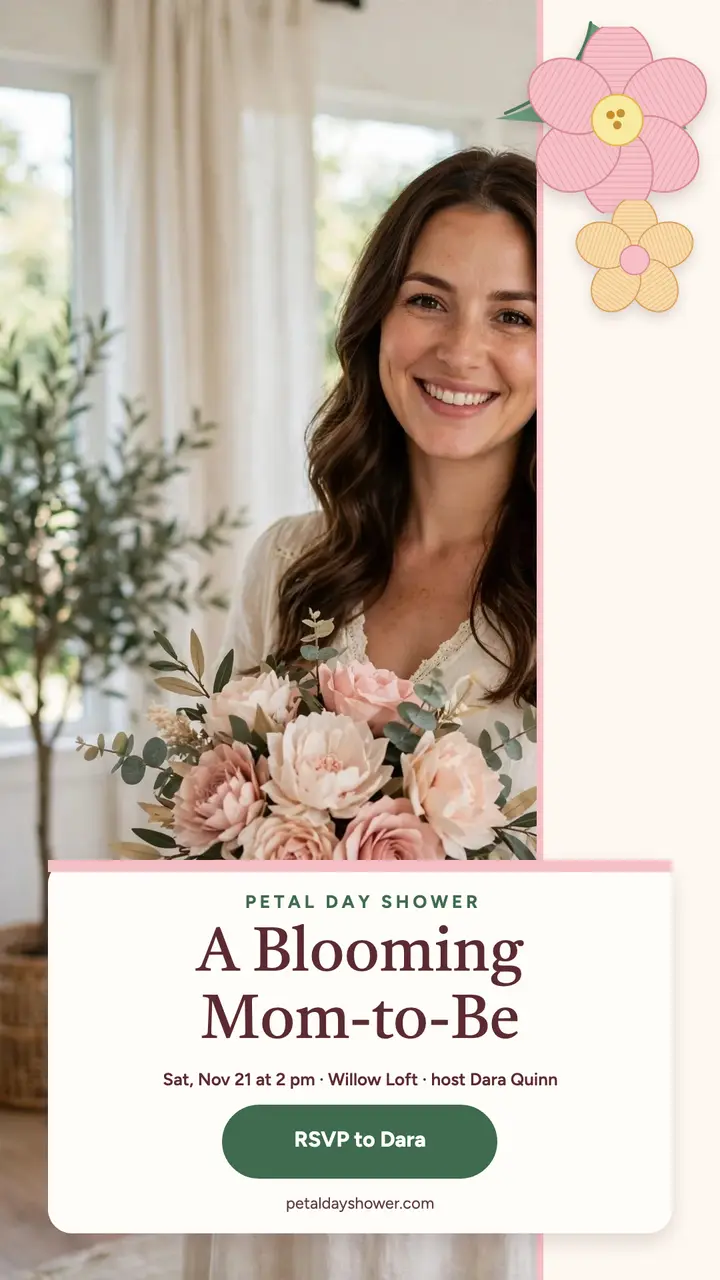Petal Day baby shower story template