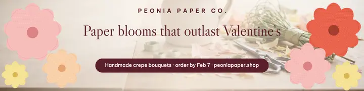 Peonia Paper Co. Valentine's banner template