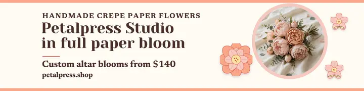 Petalpress paper bloom wedding banner template