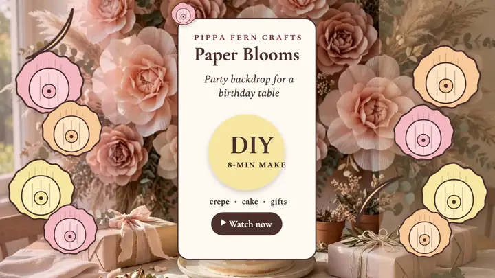 Paper blooms birthday thumbnail template