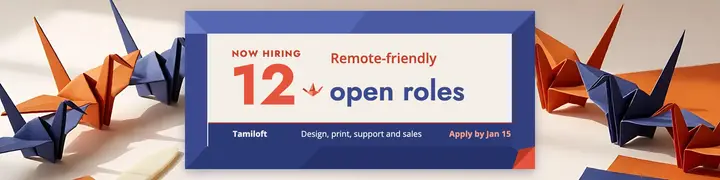 Tamiloft Paper Co. hiring LinkedIn banner, origami fold template