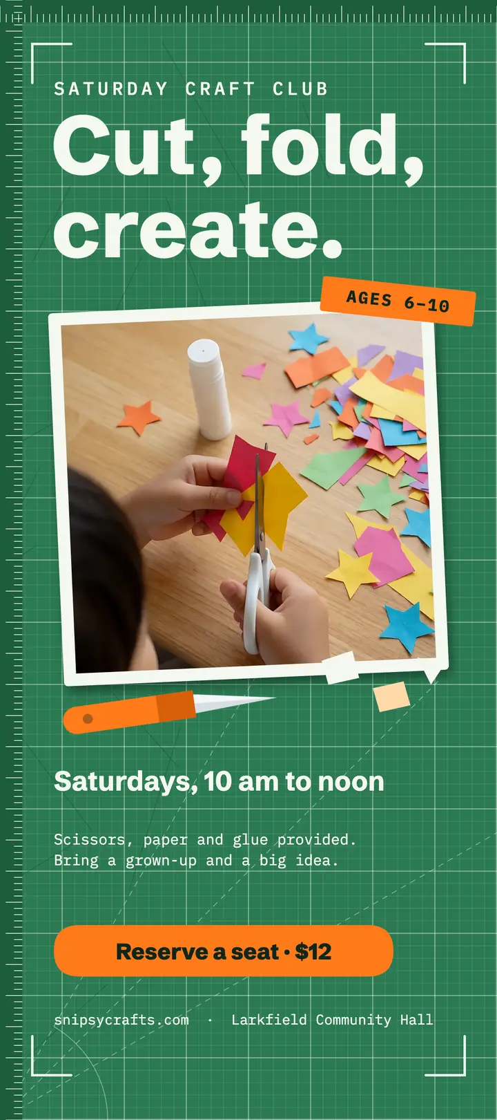 Snipsy Paper Craft Club rack card template