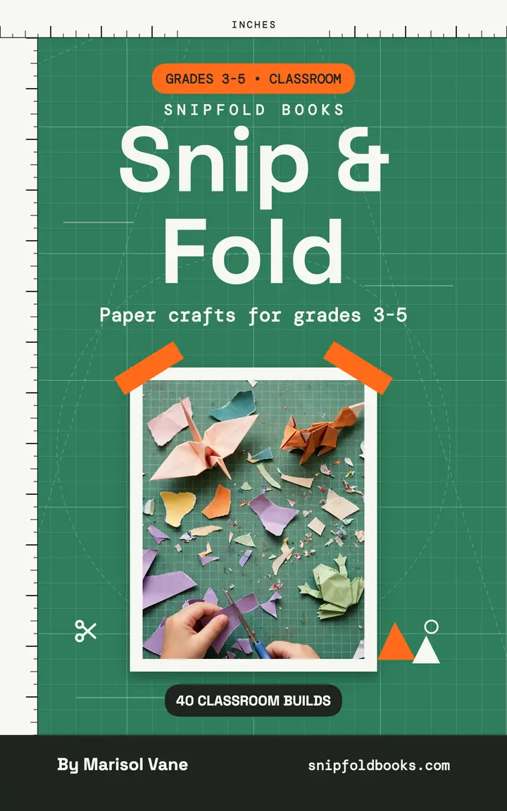 Snip and Fold paper craft book cover template