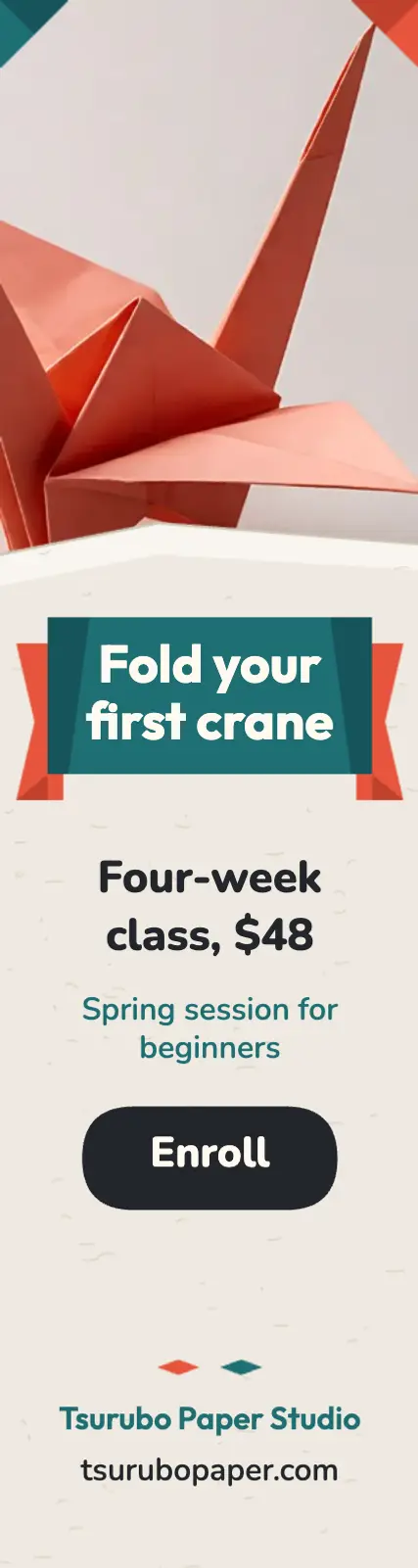 Fold your first crane class skyscraper ad template