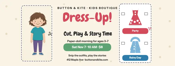 Button and Kite dress-up morning cover: dress-up morning cover template