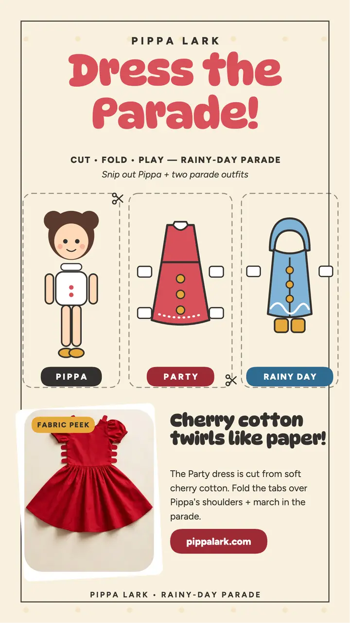 Pippa Lark paper doll dress-up story template