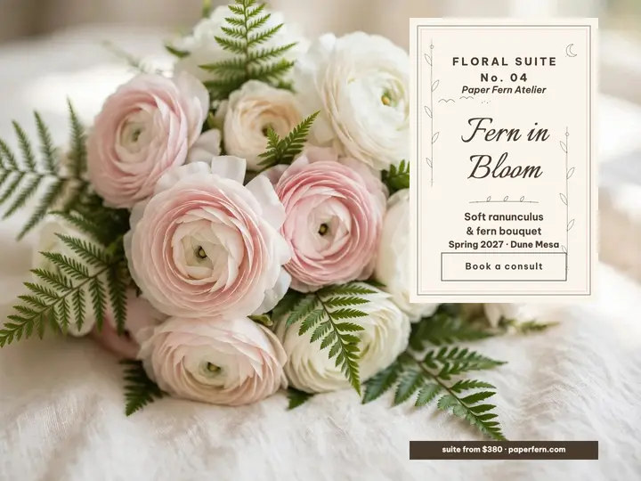 Paper Fern bridal suite slide template