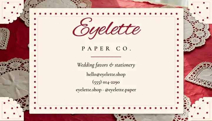 Eyelette paper co. boutique business card template