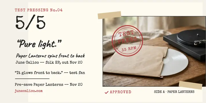Paper Lanterns test pressing review template