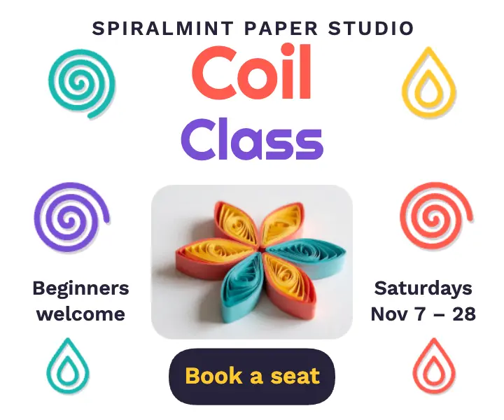 Paper quilling class for beginners display ad template