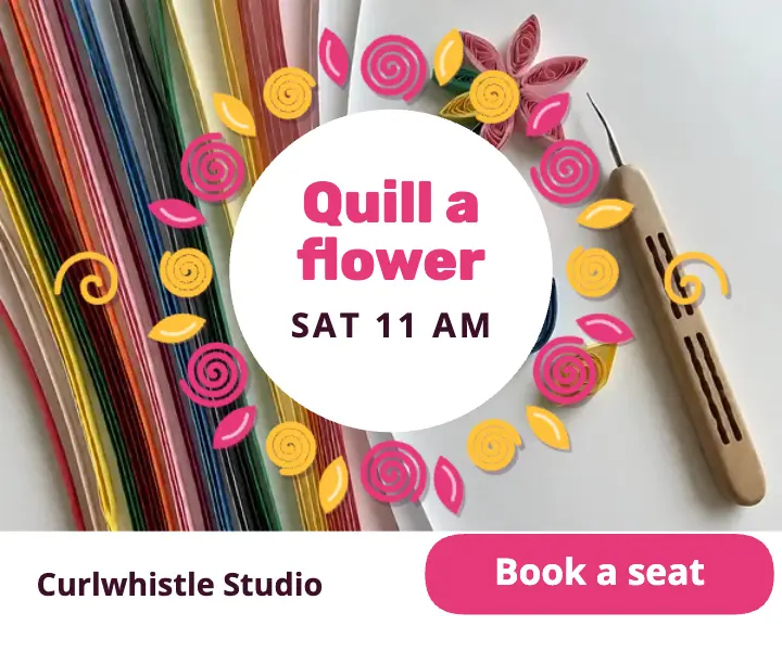 Quill a flower workshop wreath ad template