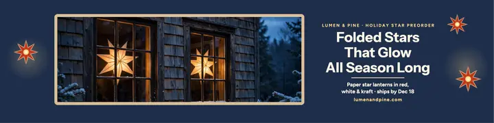 Lumen and Pine holiday star banner template