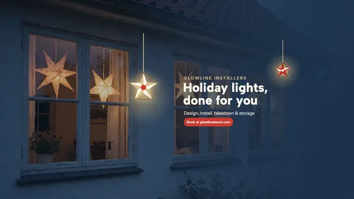 Glowline holiday lights banner: holiday lighting youtube banner template