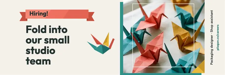 Paper studio hiring X header, origami fold template