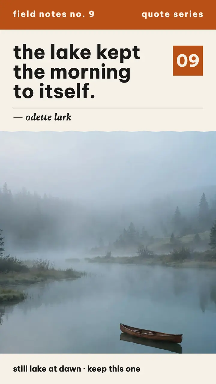 Paperback lake quote story, Odette Lark template