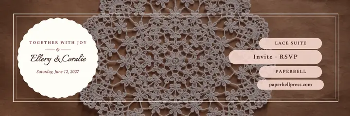 Paperbell lace invitation suite header template