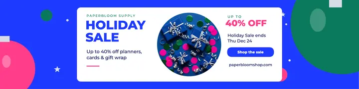 Paperbloom cobalt Christmas sale banner template