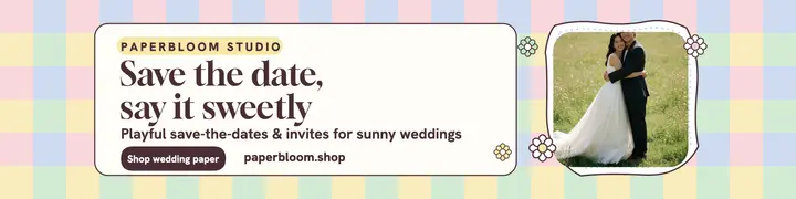 Paperbloom wedding save-the-date shop banner template