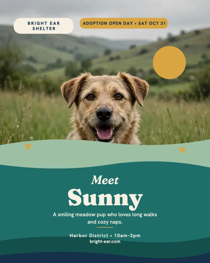 Bright Ear Shelter adoption day post template