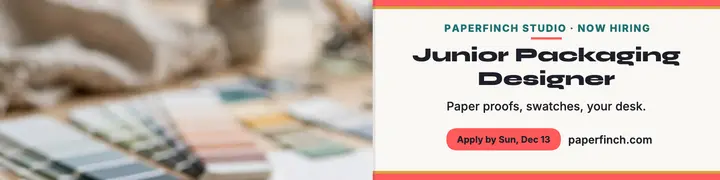 Paperfinch Studio junior packaging hiring banner template