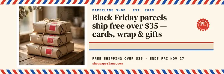 Paperlane Shop Black Friday header: black friday shipping header template