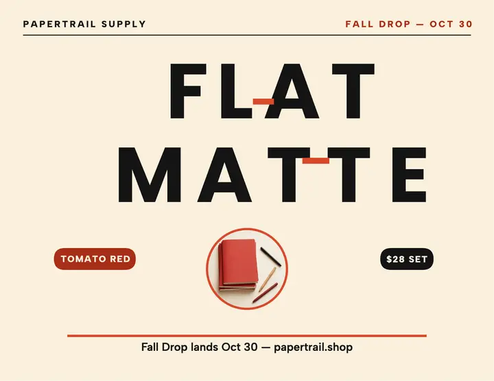 Papertrail Supply fall stationery drop flyer template