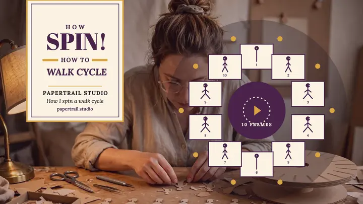 Papertrail walk cycle process thumbnail template