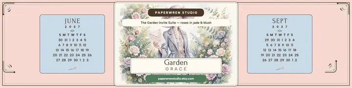 Paperwren garden wedding suite banner: wedding etsy banner template