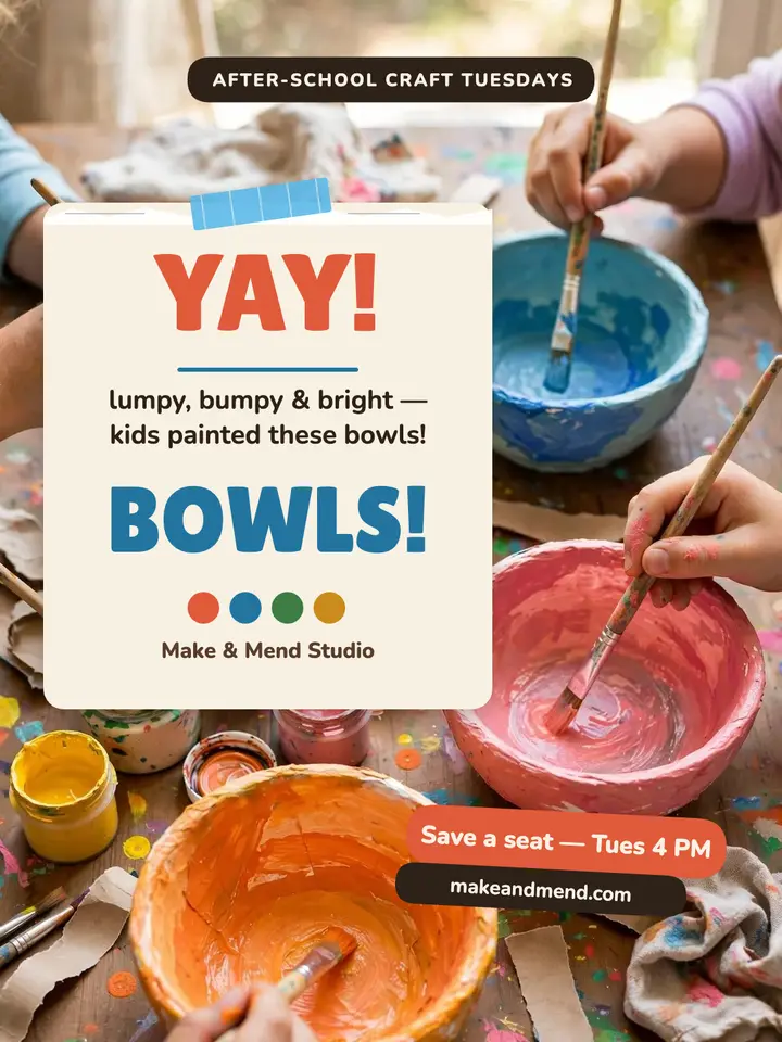 Make and Mend papier-mache bowls class template