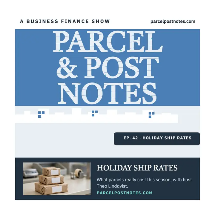 Parcel and Post Notes finance podcast cover: finance podcast cover template