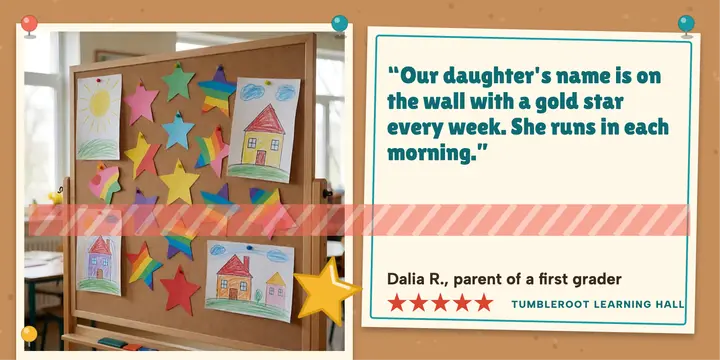 Parent review, classroom bulletin board post template