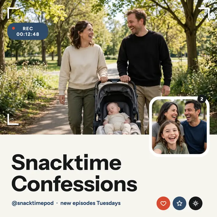 Snacktime Confessions parenting duo cover template