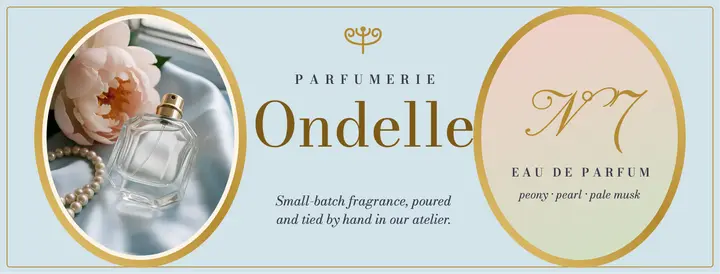 Perfumery Facebook cover, rococo romance template