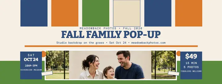 Meadowback fall family pop-up cover template