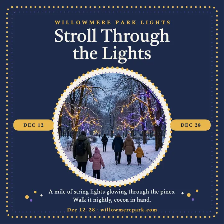 Willowmere Park Lights stroll post template