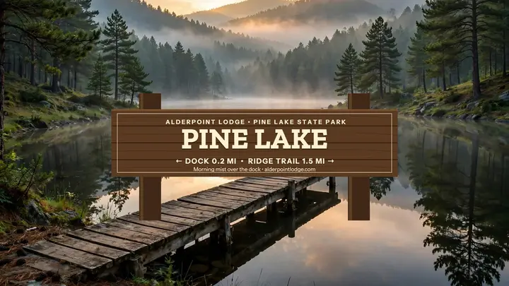 Alderpoint Lodge pine lake banner template