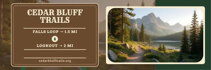 Cedar Bluff Trails routed sign header: park trail guide header template