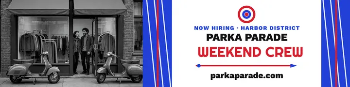 Parka Parade weekend crew hiring banner template