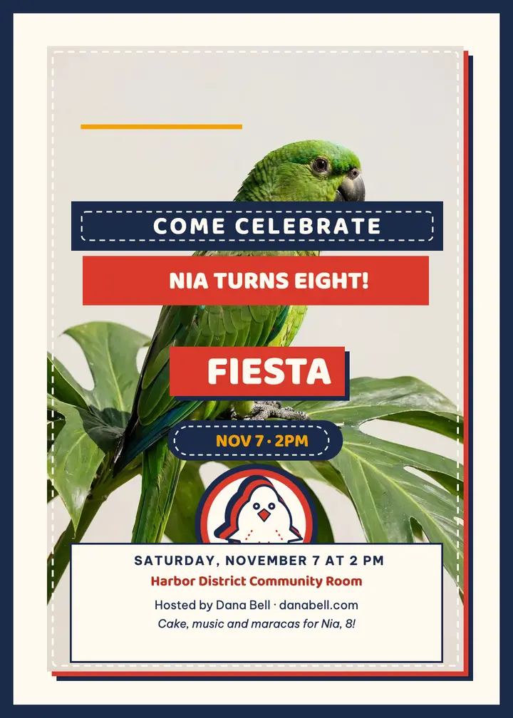 Parrot fiesta birthday invitation template