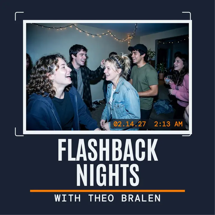 Flashback Nights party recap podcast cover template