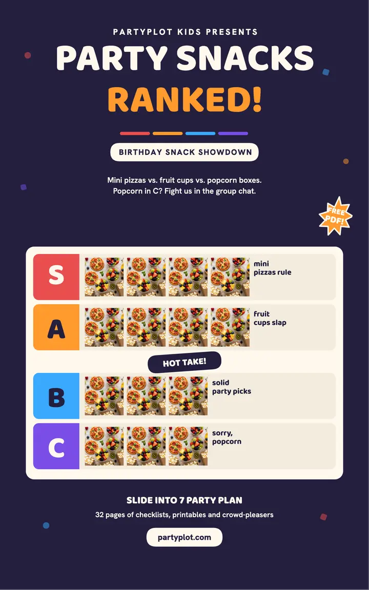 Partyplot party snacks tier list ebook template