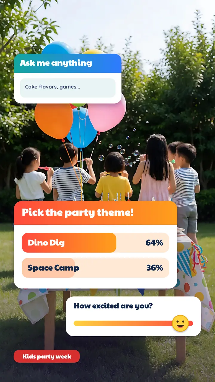 Pick the party theme poll story template