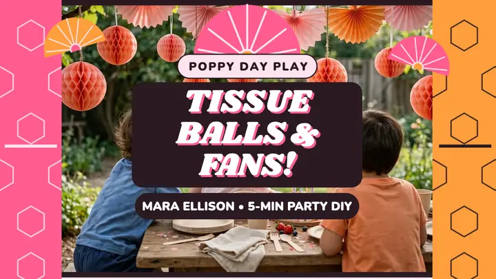 Poppy Day Play tissue fans thumbnail template