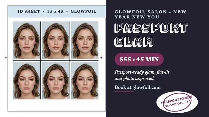 Glowfoil passport glam thumbnail template
