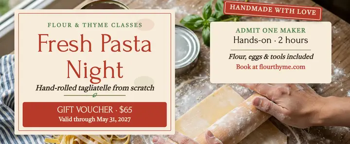 Pasta Night gift voucher, pasta class template