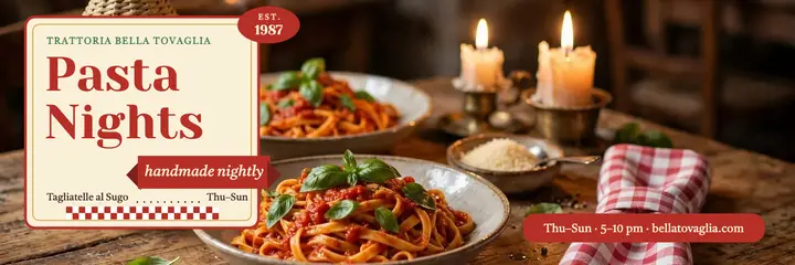 Bella Tovaglia pasta nights header template