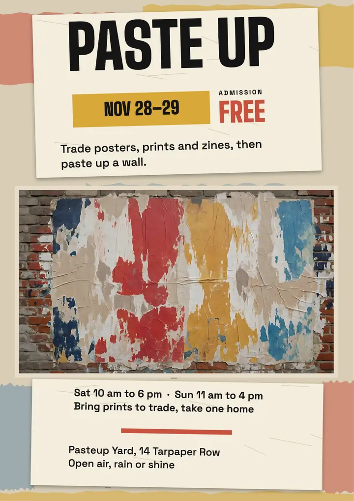Pasteup Yard poster swap meet flyer: poster swap meet flyer template