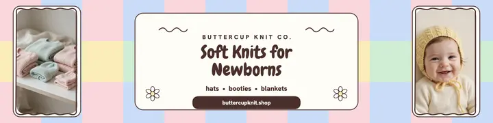 Buttercup Knit Co. pastel banner template